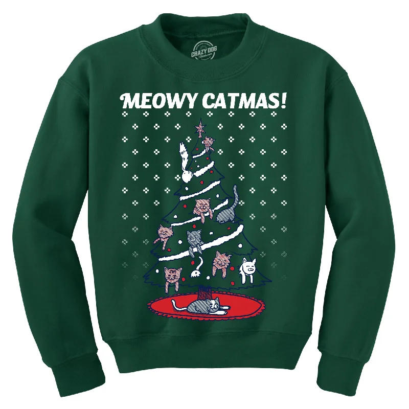 Meowy Catmas Crew Neck Sweatshirt