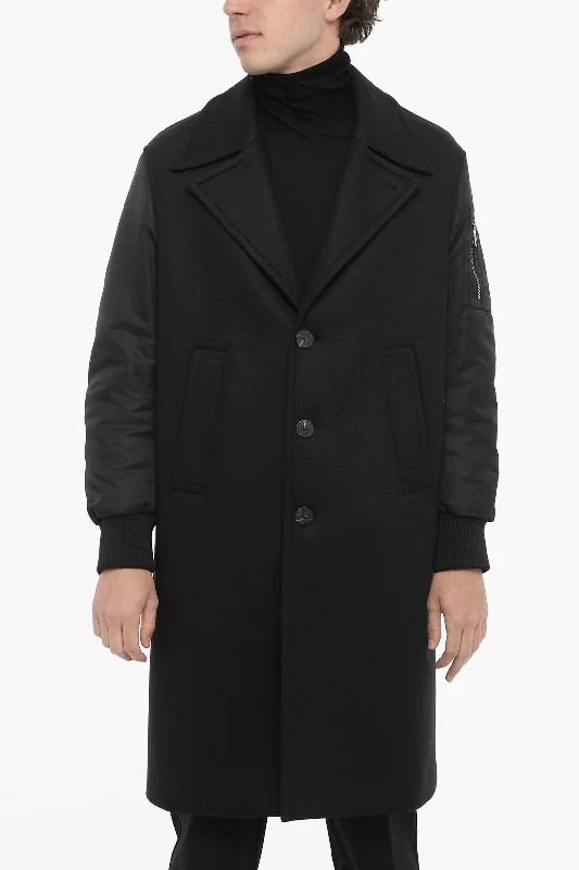 Neil Barrett Oversized Coat with Nylon Sleeves