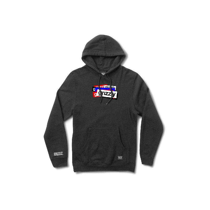 Overlap Pullover Hoodie - Black