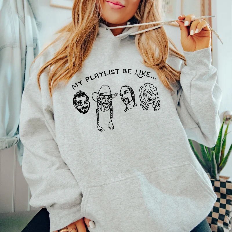 Playlist Music Lover Gildan Crewneck or Hoodie Sweatshirt *UNISEX FIT*