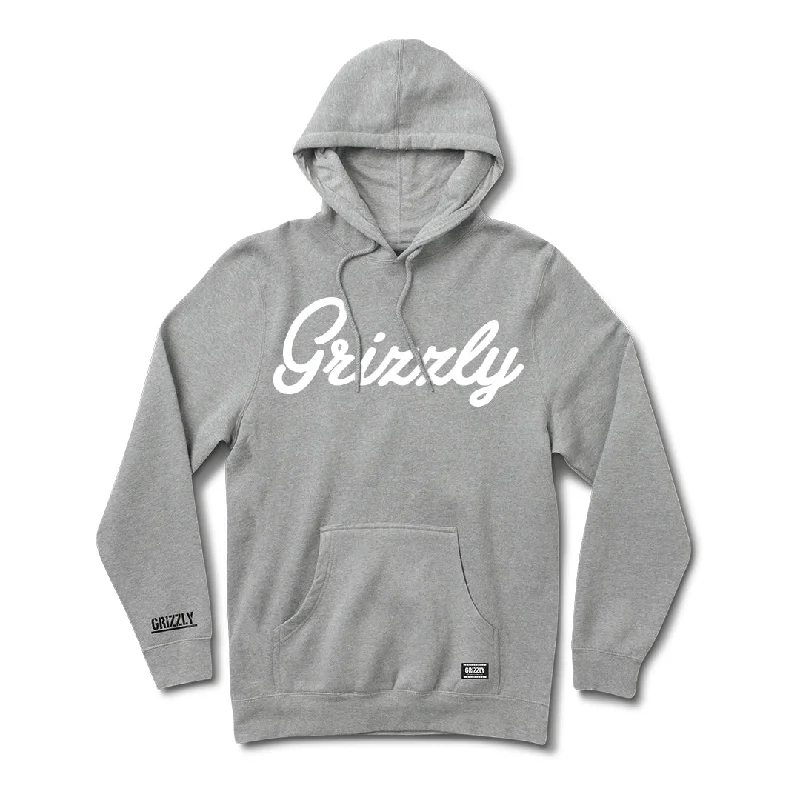 Script Logo Hoody - Heather / White