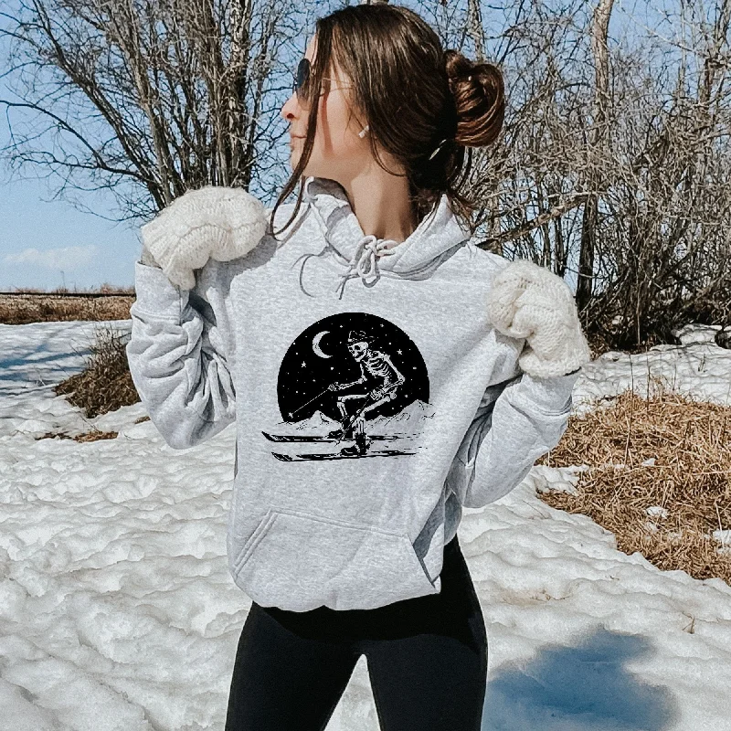 Skeleton Skiing Gildan Crewneck or Hoodie Sweatshirt *UNISEX FIT*