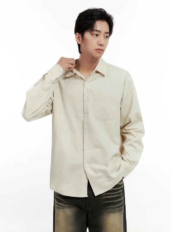 Men's Basic Button-Down Shirt IN411