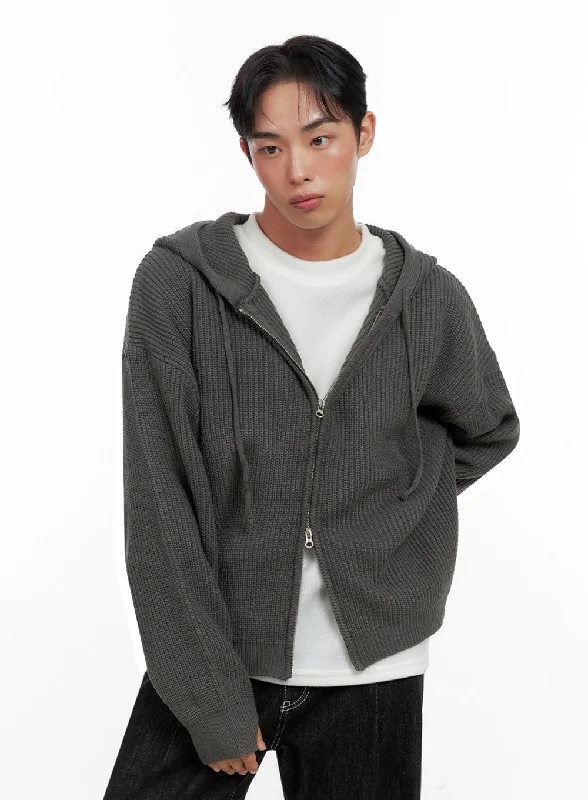 Men's Double-Zip Hooded Sweater IN426