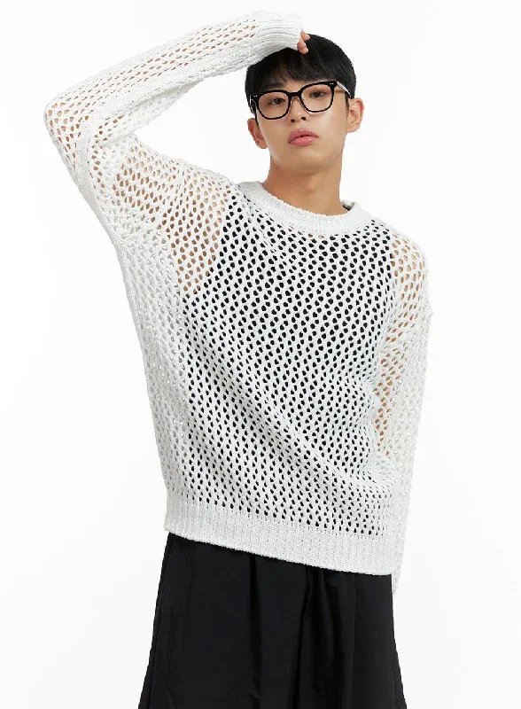 Men's Hollow Out Knit Sweater CL429