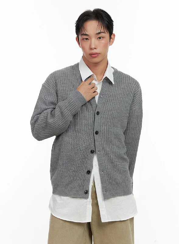 Men's Knitted V-Neck Cardigan IN426