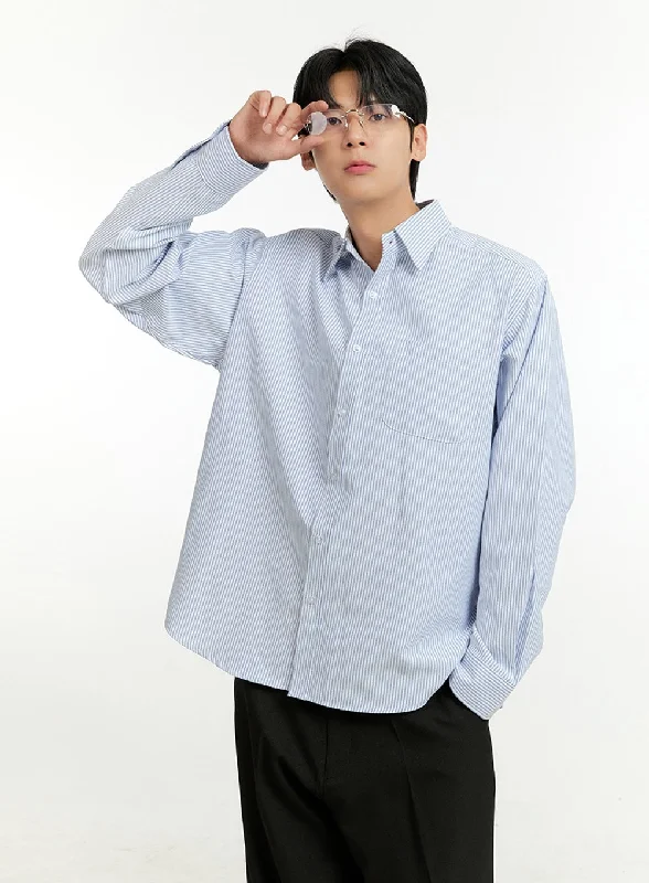 Men's Stripe Buttoned Shirt IL412