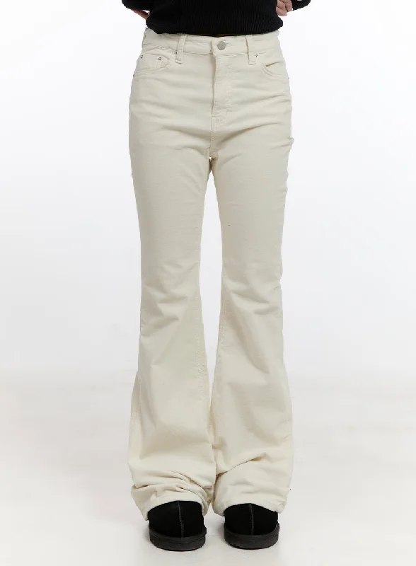 Solid Slim Fit Corduroy Pants CN425