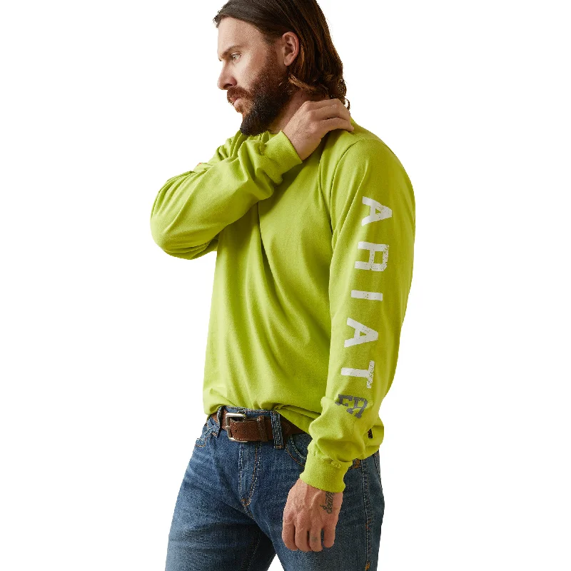 Ariat Men's Flame Resistant Roughneck Skull Graphic Long Sleeve T-Shirt_Bright Lime