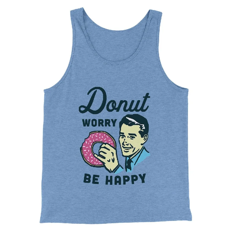 Donut Worry Be Happy Men/Unisex Tank Top