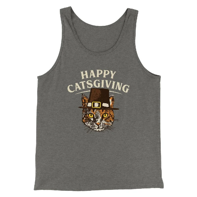 Happy Catsgiving Funny Thanksgiving Men/Unisex Tank Top