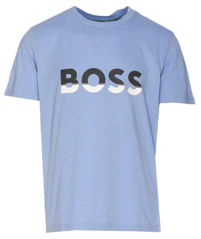 Men's Big Logo Jersey Cotton T-Shirt In Forever Blue/asphalt Grey