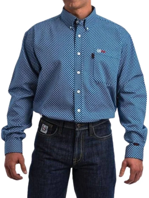 Men's Flame Resistant Work Shirt In Blue