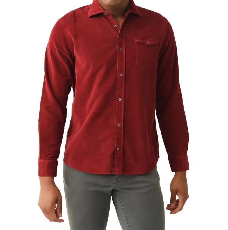 Men's Kodiak Button Down Shirt In Malibu Red