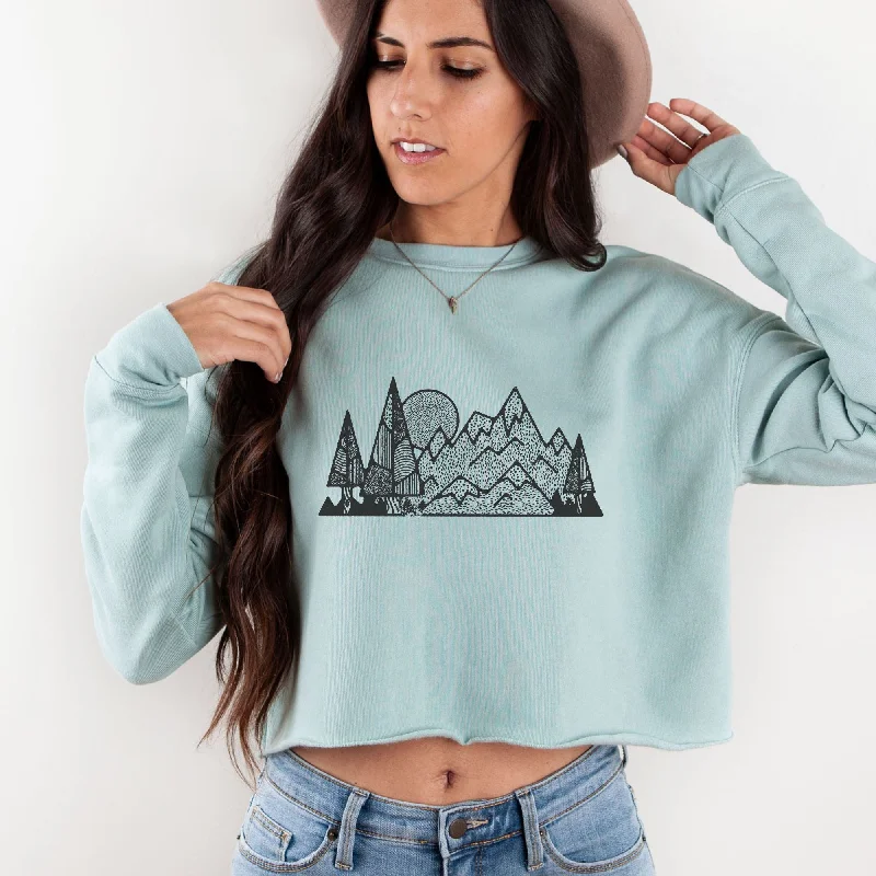 Mountains Cropped Sweatshirt or Crop Hoodie *Women's Crop Fit*