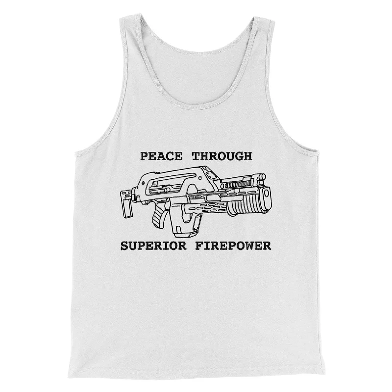 Peace Through Superior Firepower Funny Movie Men/Unisex Tank Top