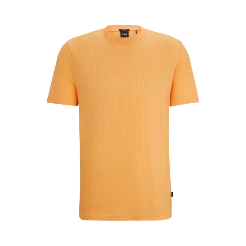 Regular-fit T-shirt in structured mercerized cotton