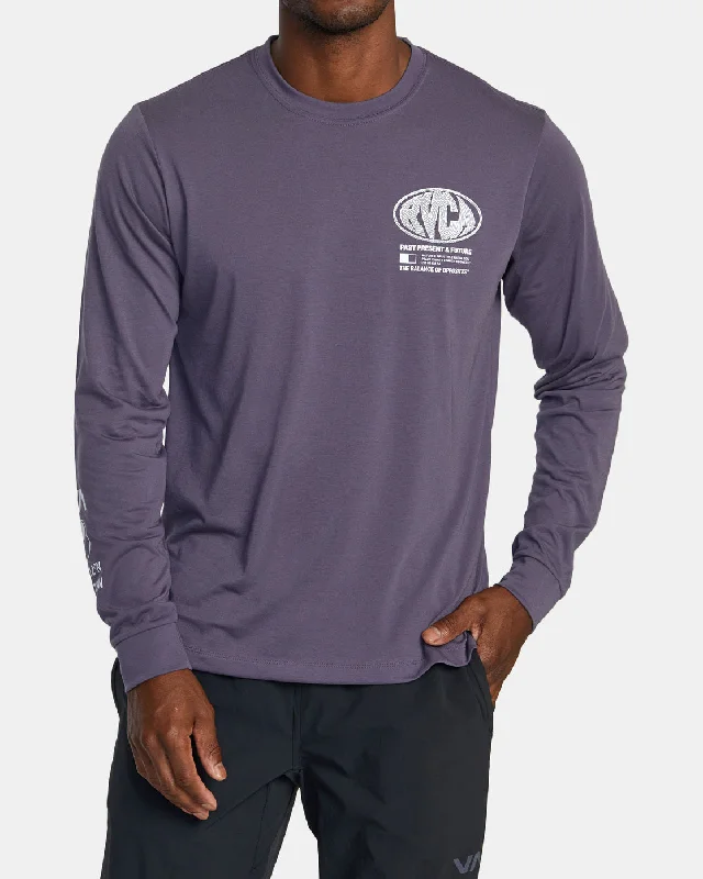 RVCA Laminate Long Sleeve Tee - Gray Purple