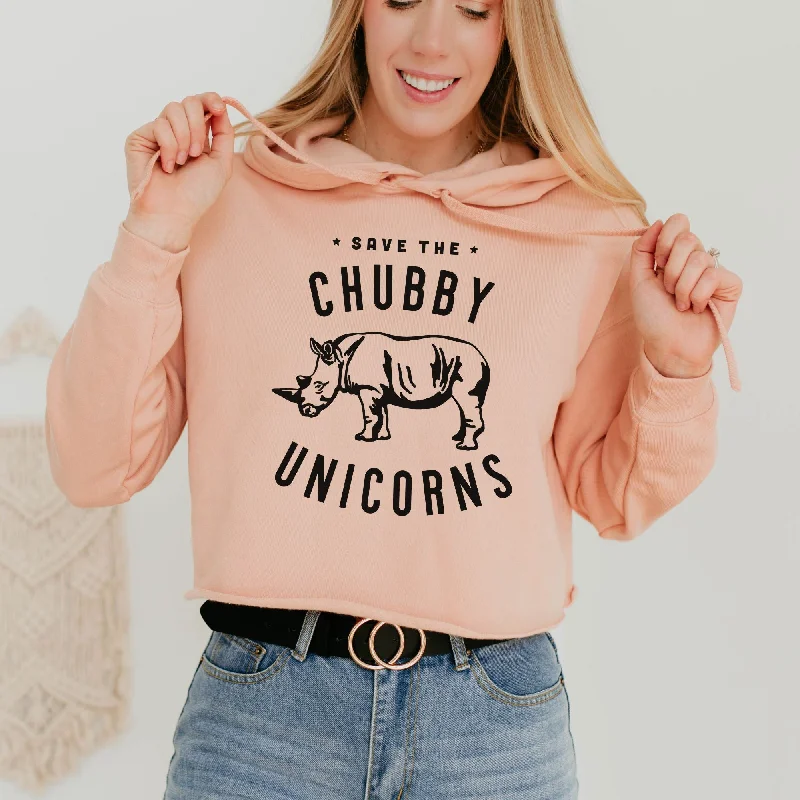 Save The Chubby Unicorns Bella Canvas Cropped Sweatshirt or Crop Hoodie *Women's Crop Fit*