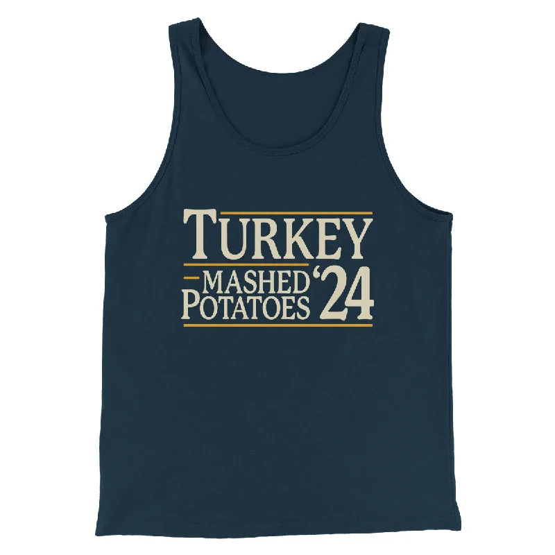 Turkey & Mashed Potatoes 2024 Funny Thanksgiving Men/Unisex Tank Top