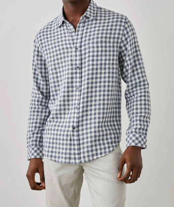 Wyatt Top In Navy Gingham