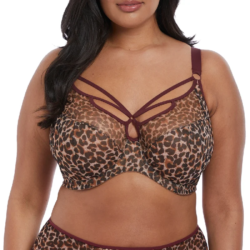 Classic men cotton boxer briefs-Elomi Sachi Underwire Plunge Bra in Leopard