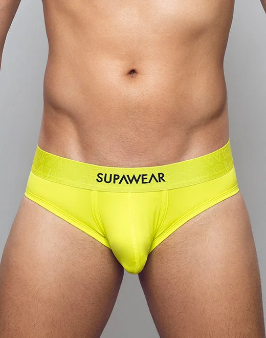 Luxury men briefs-Neon Brief Underwear - Cyber Lime