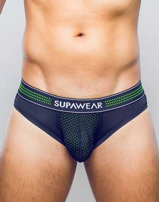 Men fitted boxer briefs-Neon Mesh Brief Underwear - Neon Green