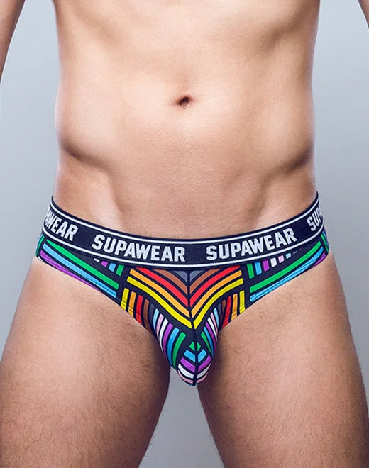 Men full coverage boxer briefs-POW Brief Underwear - Rainbow