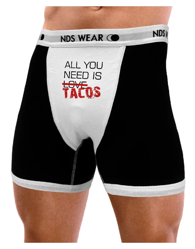 Men comfortable modal underwear-All You Need Is Tacos Mens Boxer Brief Underwear