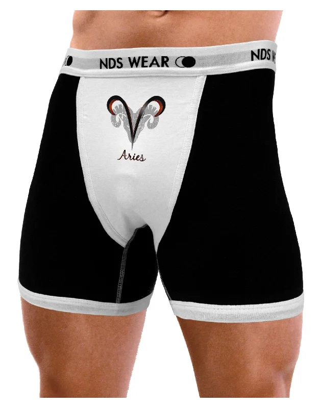 Men everyday cotton boxer shorts-Aries Symbol Mens Boxer Brief Underwear