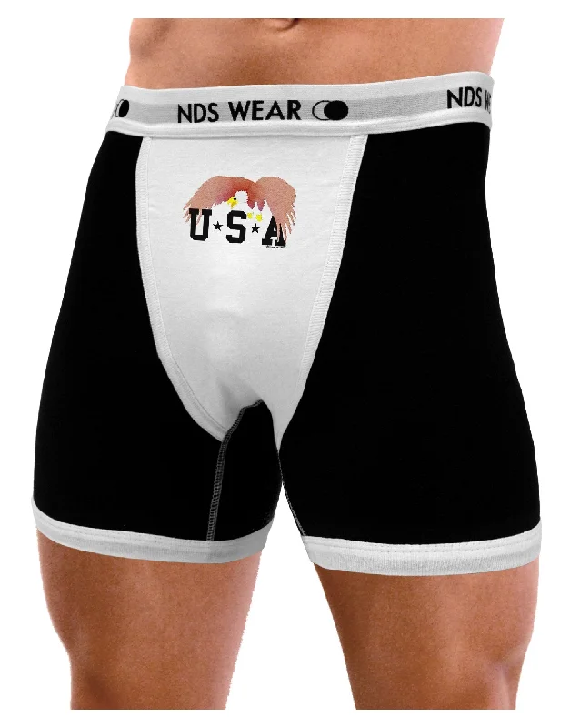 Stylish men athletic trunks-Bald Eagle USA Mens Boxer Brief Underwear