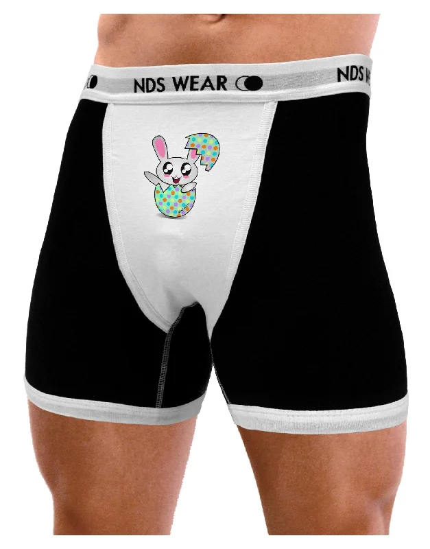 Men cotton boxer shorts-Bunny Hatching From Egg Mens Boxer Brief Underwear