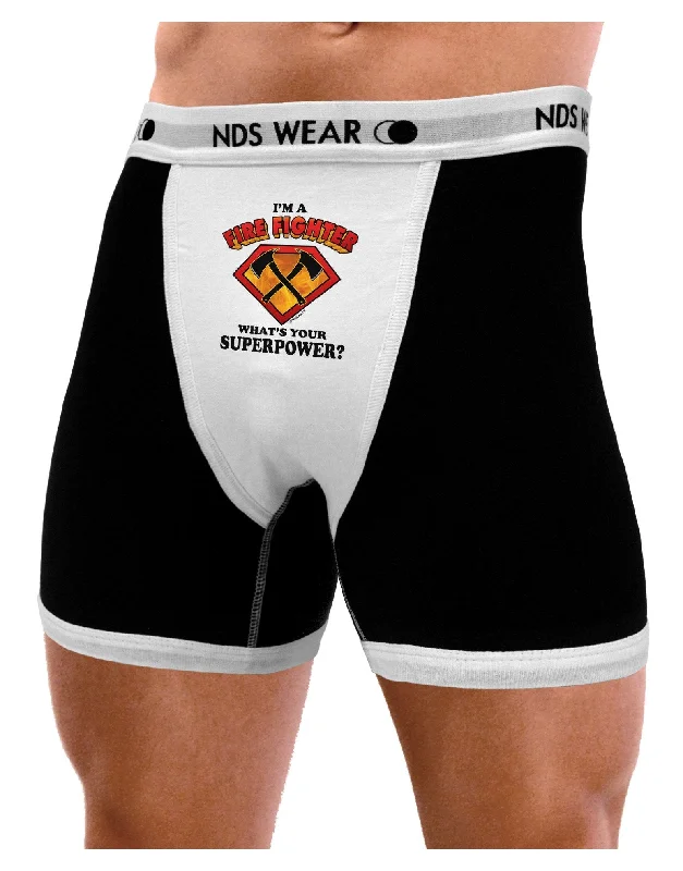 Men boxer shorts with pouch-Fire Fighter - Superpower Mens Boxer Brief Underwear