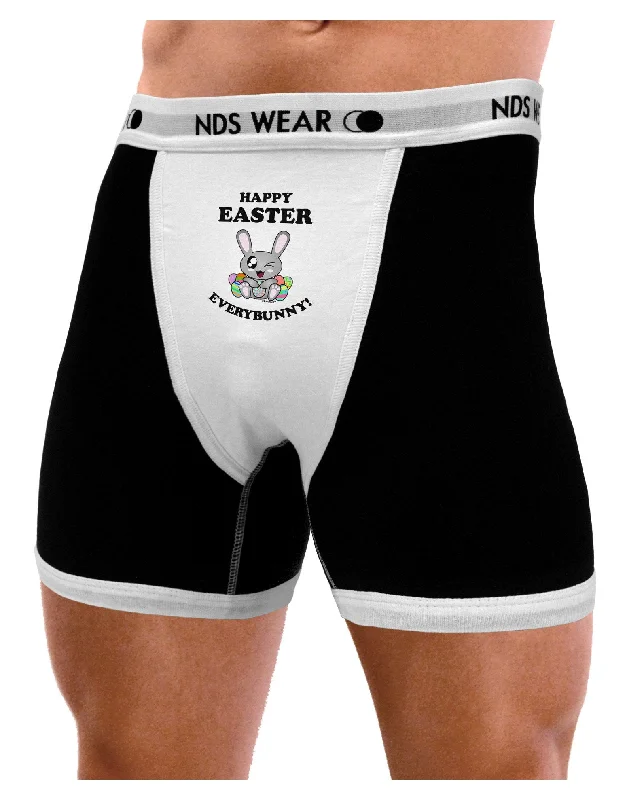 Men supportive cotton underwear-Happy Easter Everybunny Mens Boxer Brief Underwear