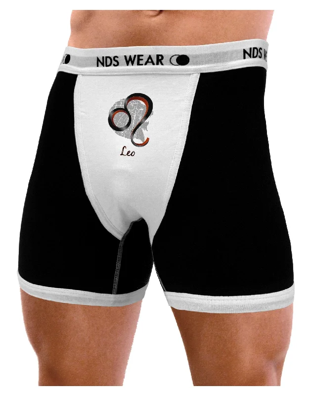 Men easy-care underwear-Leo Symbol Mens Boxer Brief Underwear