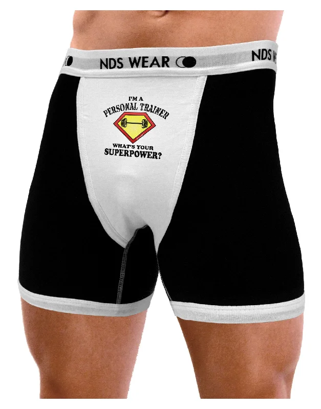 Stylish low-rise boxer briefs for men-Personal Trainer - Superpower Mens Boxer Brief Underwear